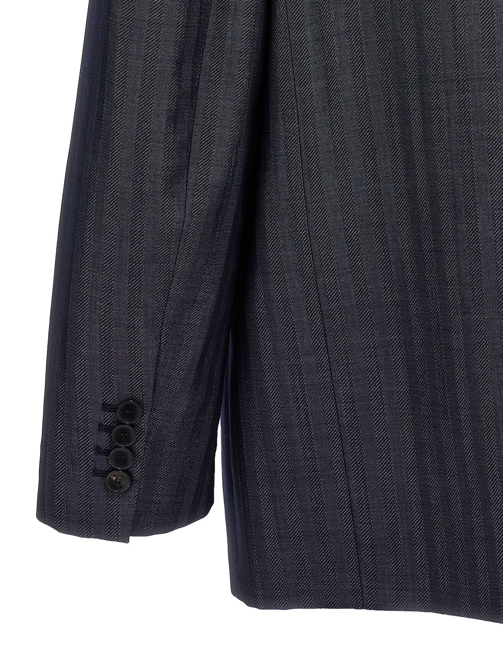 ETRO Pegaso Single Breasted Blazer Blue