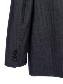 ETRO Pegaso Single Breasted Blazer Blue