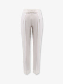 Max Mara Women's Pegno Viscose Blend Trousers White