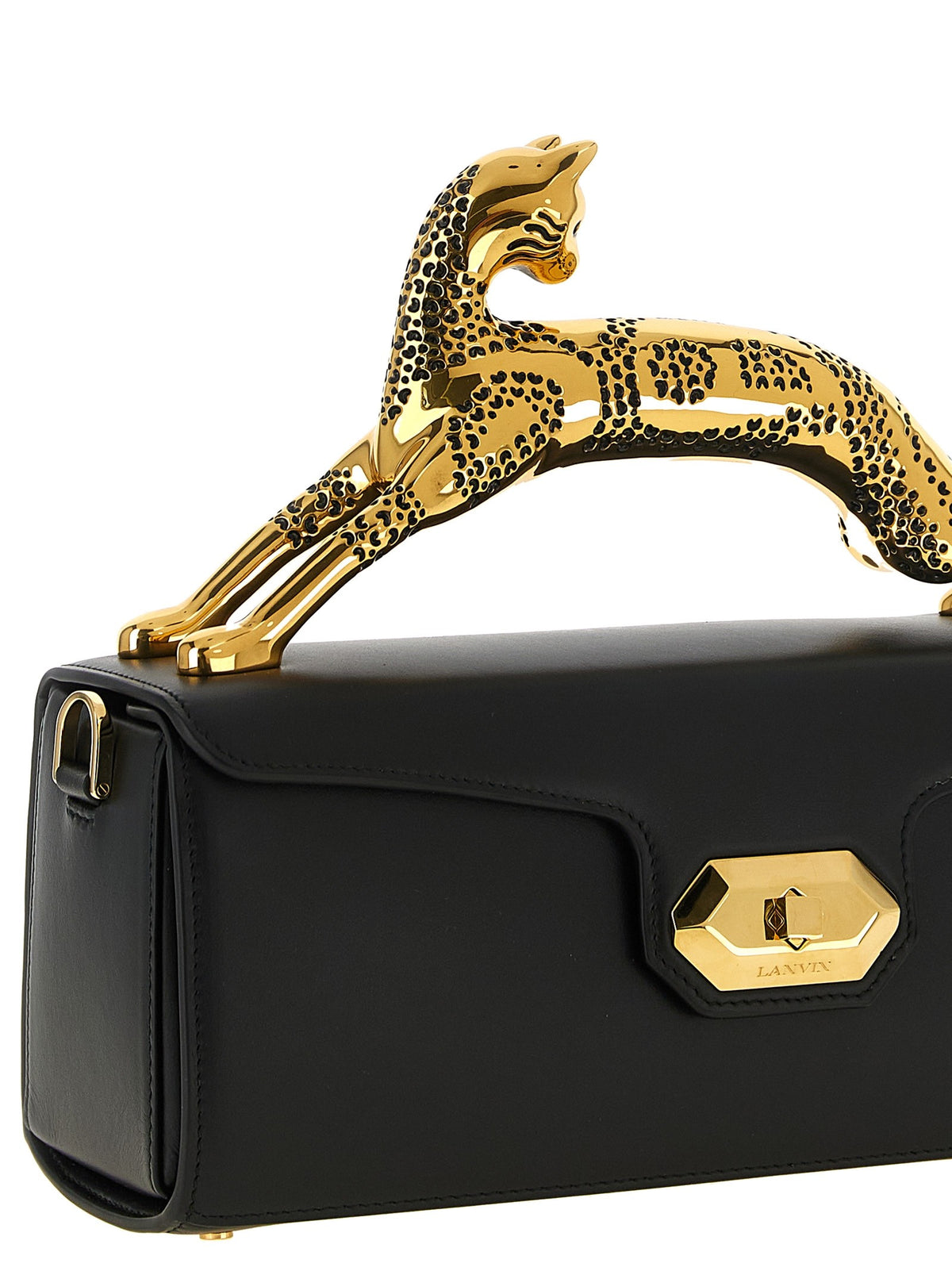 LANVIN Pencil Cat Handbag Black