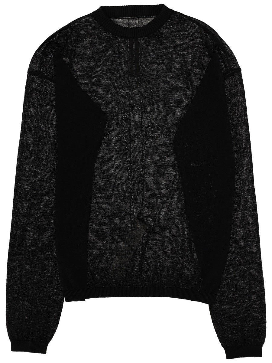 Rick Owens Men's Penta Sheer Pull Sweater Black