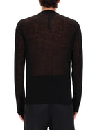Rick Owens Men's Penta Sheer Pull Sweater Black, view 4