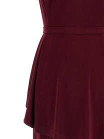 Norma Kamali Peplum Dress Red