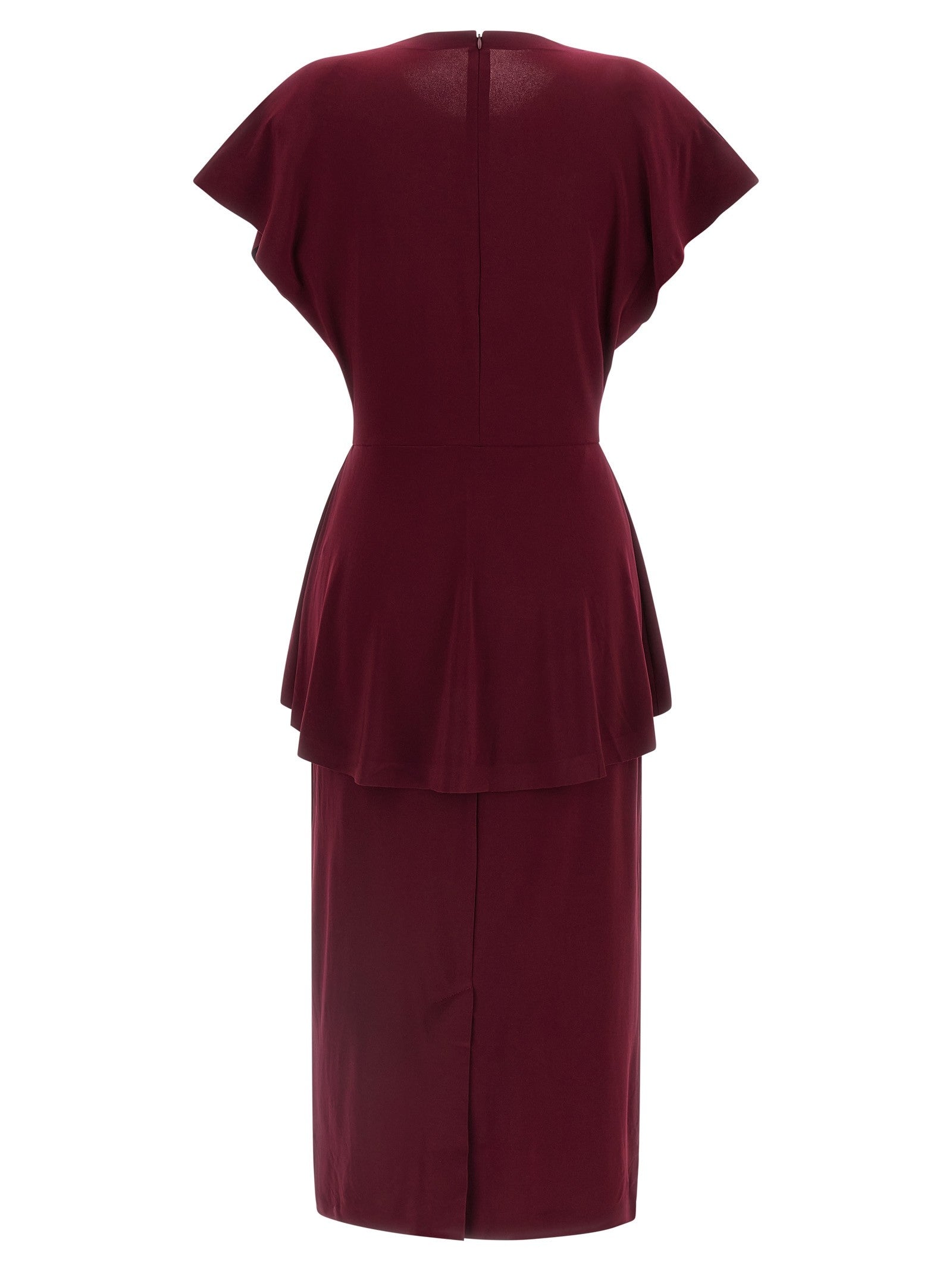 Norma Kamali Peplum Dress Red