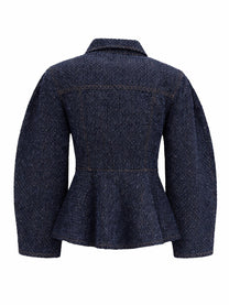 Ganni Women's Peplum Jacket Blue