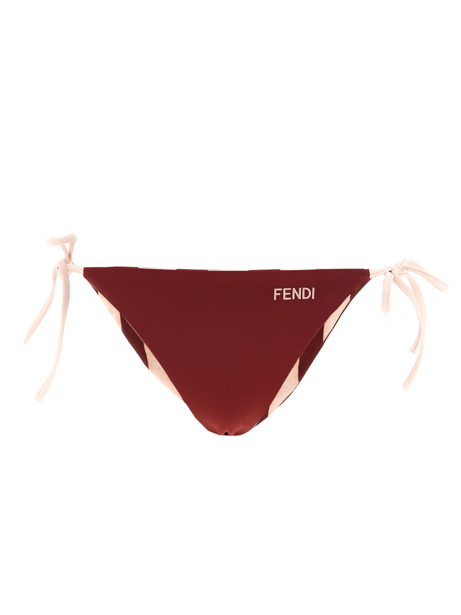 Fendi Pequin Reversible Bikini Bottoms Red