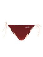 Fendi Pequin Reversible Bikini Bottoms Red