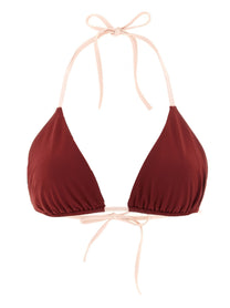 Fendi Pequin Reversible Bikini Top Red