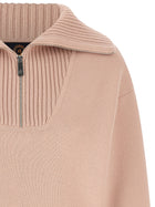 Perfect Moment Pink Merino Wool Half Zip Sweater Blue, view 3