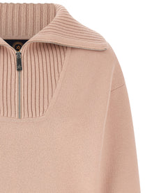 Perfect Moment Pink Merino Wool Half Zip Sweater Blue, view 3