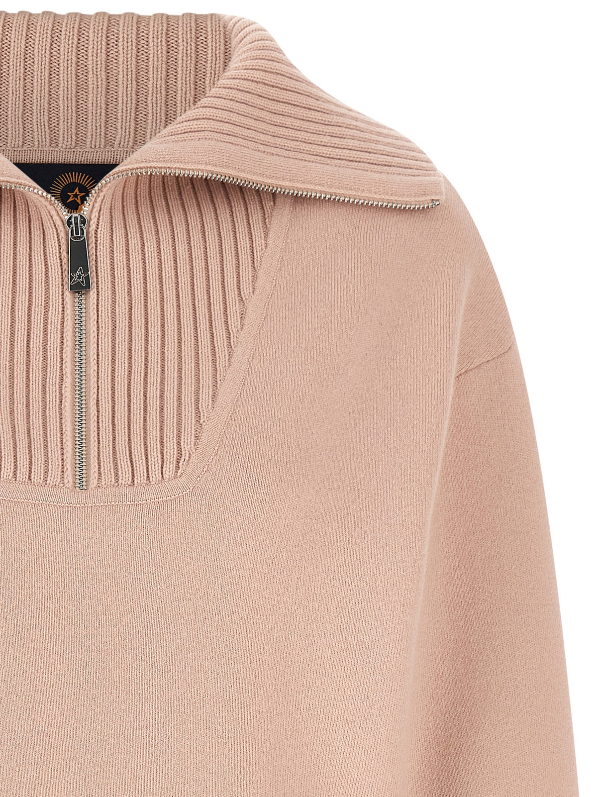 Perfect Moment Pink Merino Wool Half Zip Sweater Blue, view 3