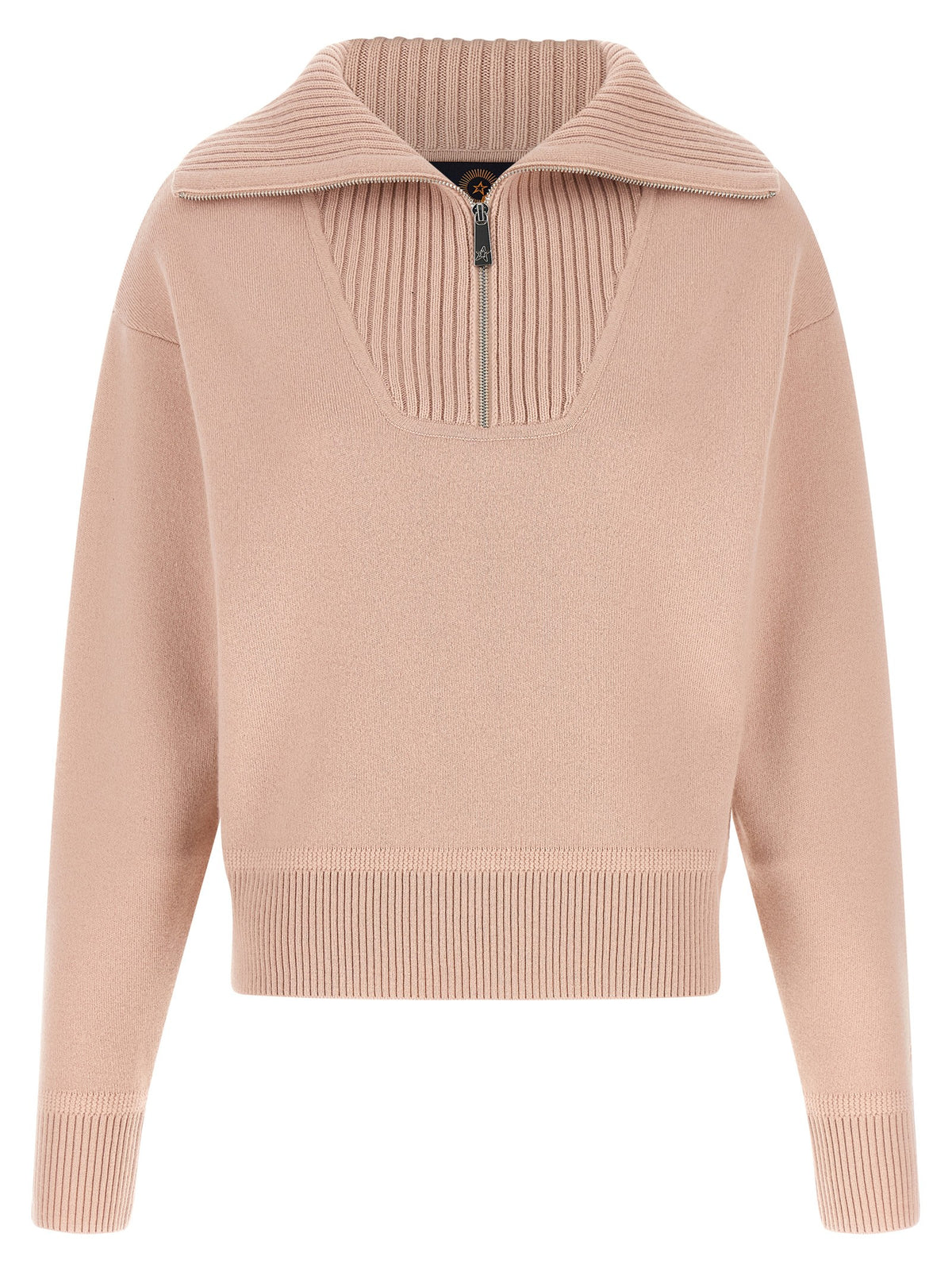Perfect Moment Pink Merino Wool Half Zip Sweater Blue