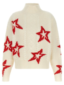 Perfect Moment Red Star Turtleneck Sweater Red