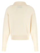 Perfect Moment Ultrafine Merino Wool Half Zip Sweater White, view 2