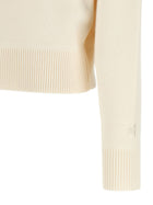 Perfect Moment Ultrafine Merino Wool Half Zip Sweater White, view 4