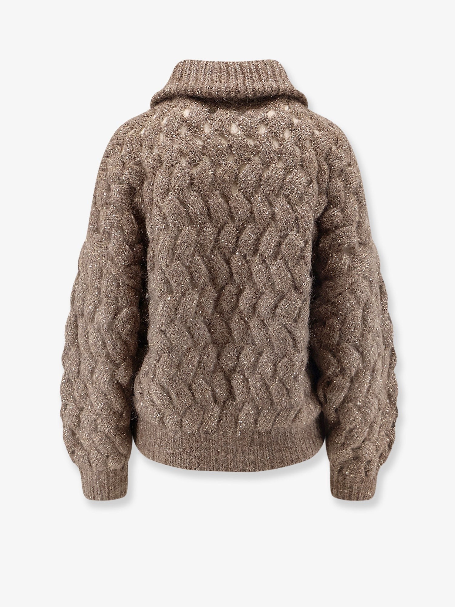 Brunello Cucinelli Women's Perforated Cardigan Brown