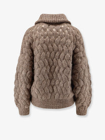 Brunello Cucinelli Women's Perforated Cardigan Brown