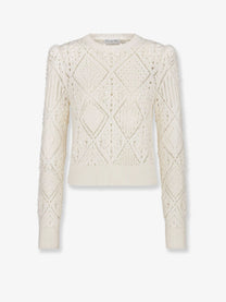 Dior Women's Perforated Cotton Sweater White Dior