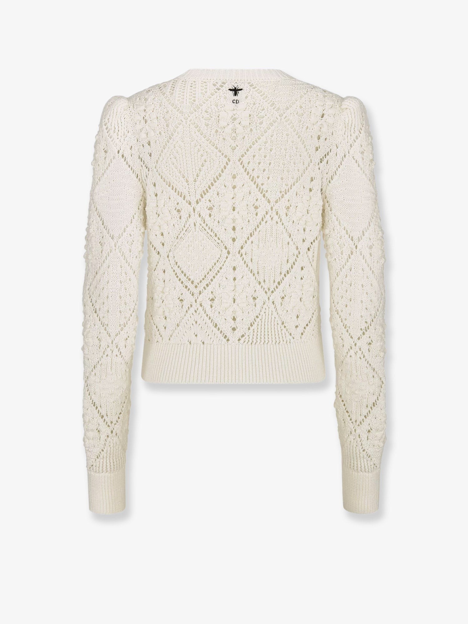 Dior Women's Perforated Cotton Sweater White Dior