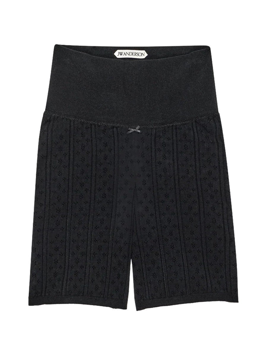 JW Anderson Women's Perforated Knit Shorts Black