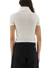 self-portrait Women's Perforated Knit Top White self-portrait