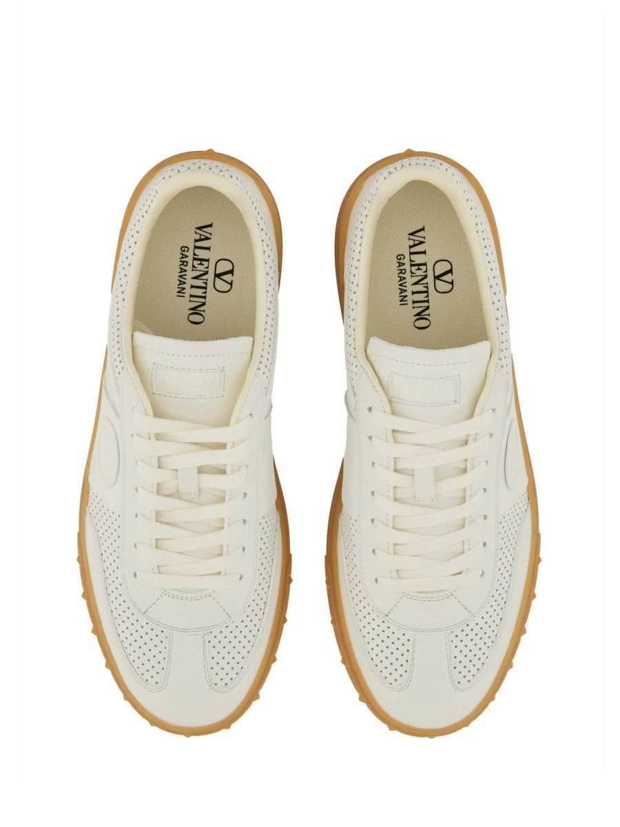 Valentino Women's Perforated Nappa Leather Sneaker White