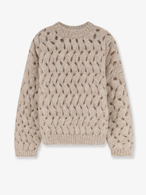 Brunello Cucinelli Women's Perforated Sweater Beige
