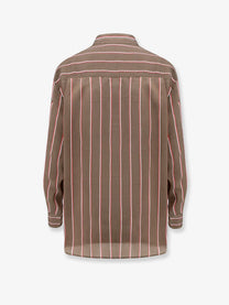 The Frankie Shop Women's Peri Fluid Viscose and Silk Shirt Brown