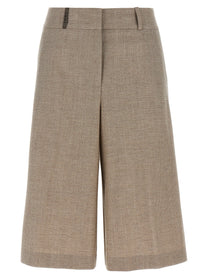 PESERICO - PESERICO - Micro houndstooth long bermuda shorts - Women’s Bottoms