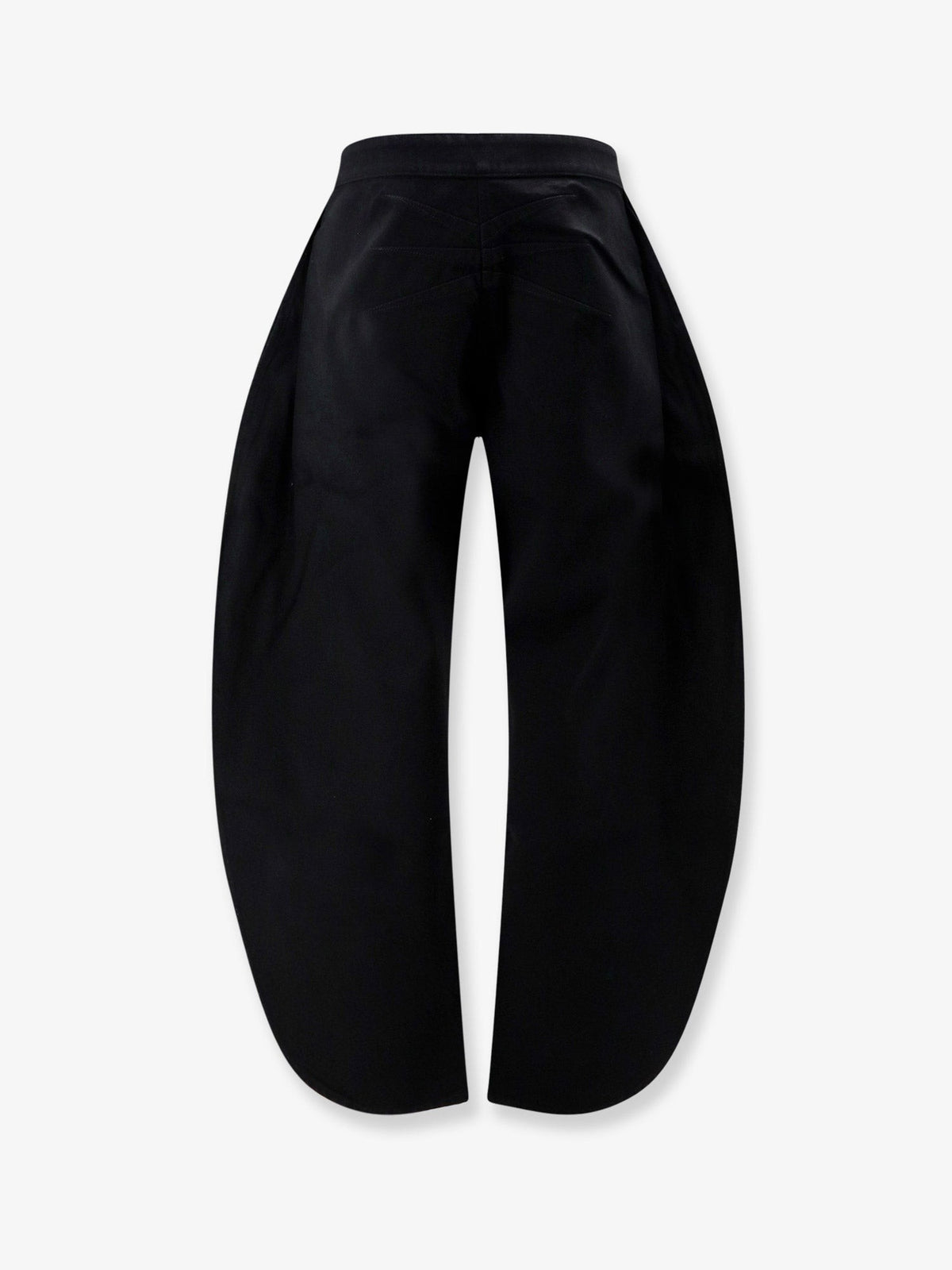 ALAÏA Women's Petal Trousers in Black Denim Black, view 2