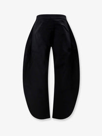 ALAÏA Women's Petal Trousers in Black Denim Black, view 2