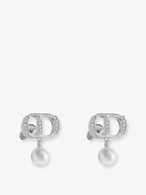 Dior Women's Petit CD Brass Earrings Silver