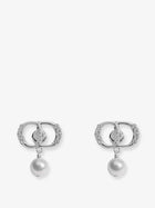 Dior Women's Petit CD Brass Earrings Silver