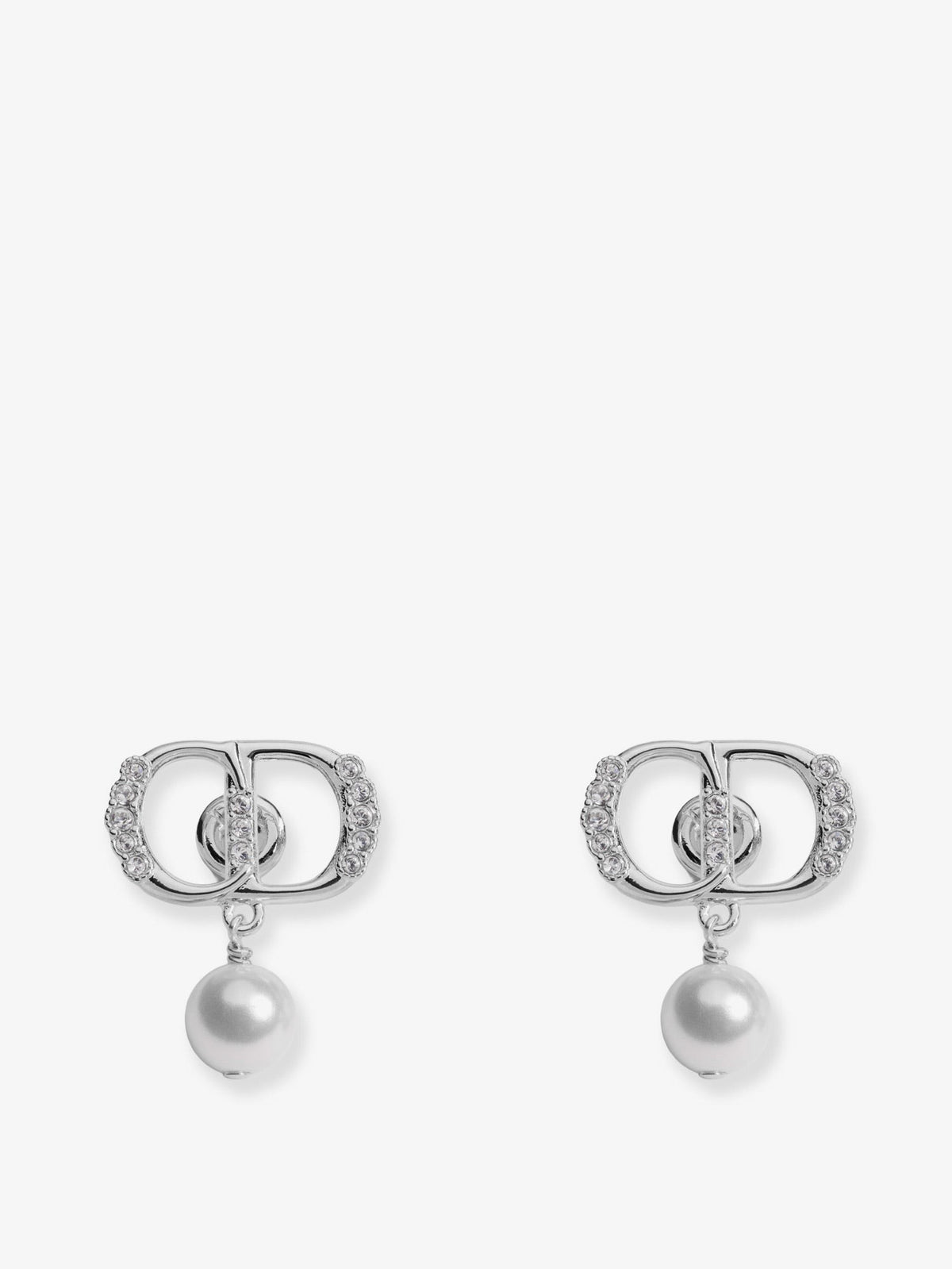 Dior Women's Petit CD Brass Earrings Silver