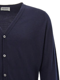John Smedley Petworth Cardigan Blue, view 3