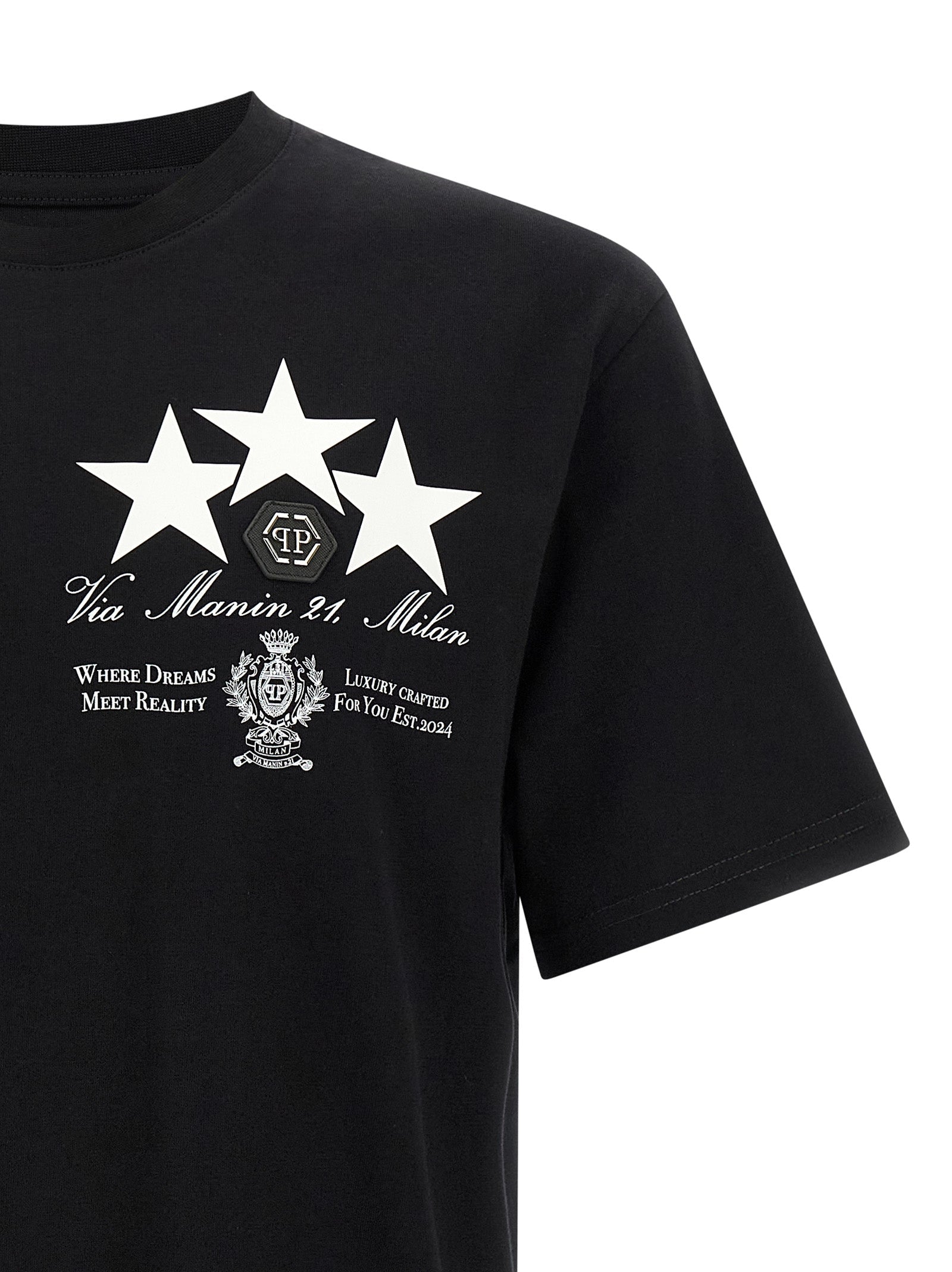 PHILIPP PLEIN - PHILIPP PLEIN - Print and patch t-shirt - Men’s Tops