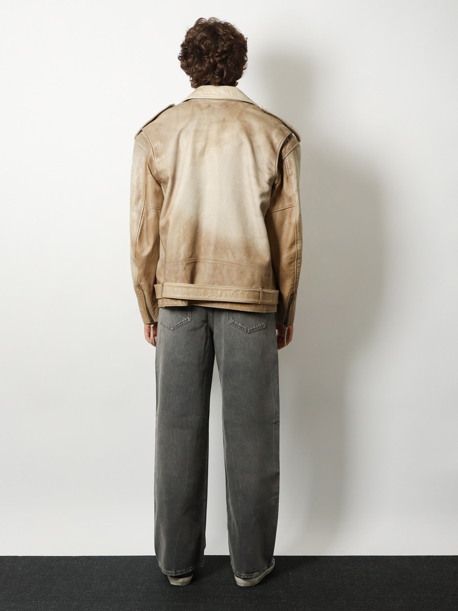 Golden Goose Men's Phoebe over Leather Jacket Beige