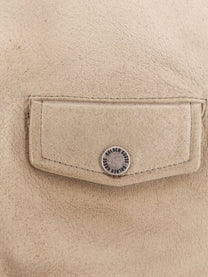 Golden Goose Men's Phoebe over Leather Jacket Beige