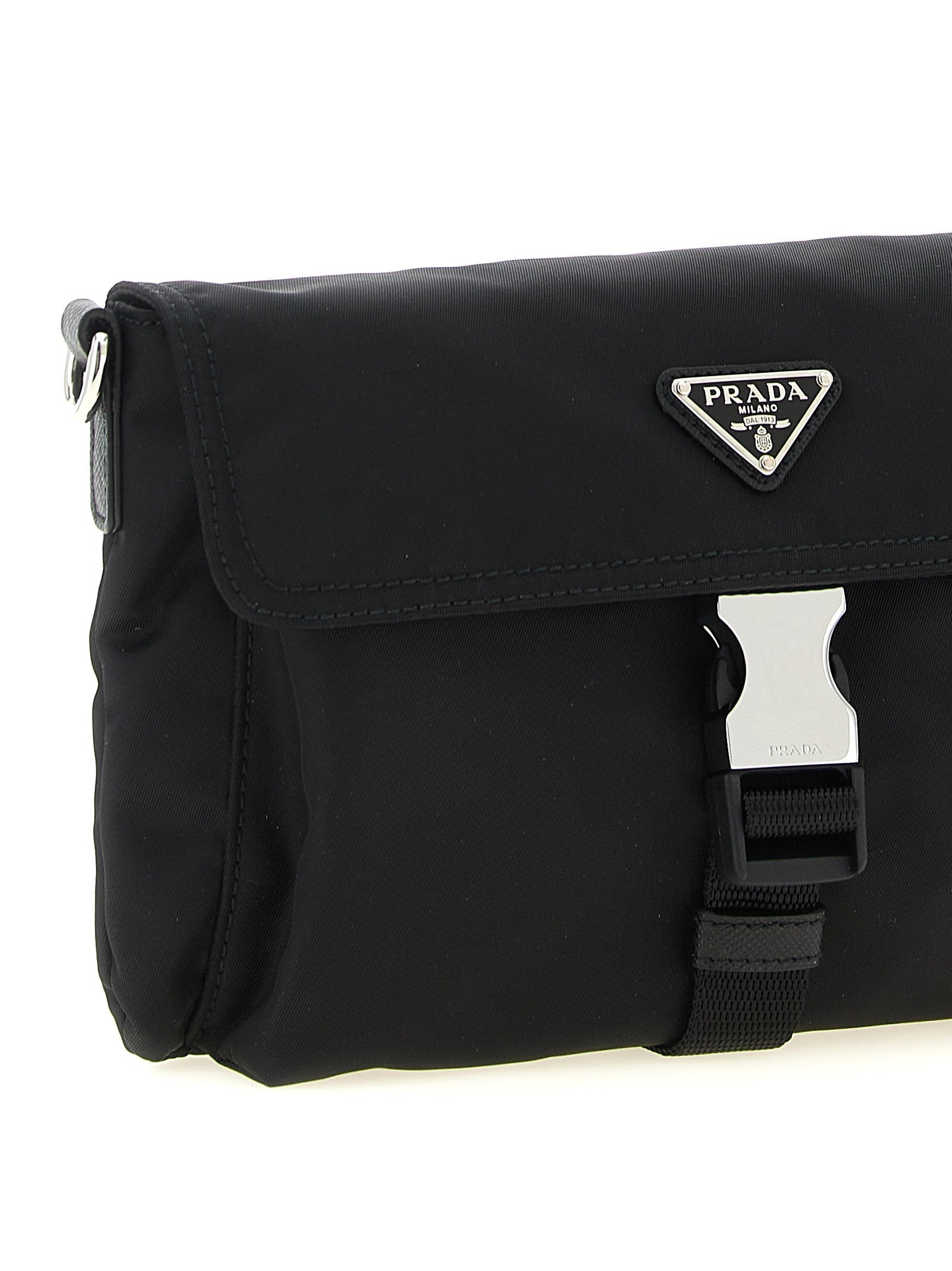 PRADA Phone Pouch Crossbody Bag in Re Nylon Black