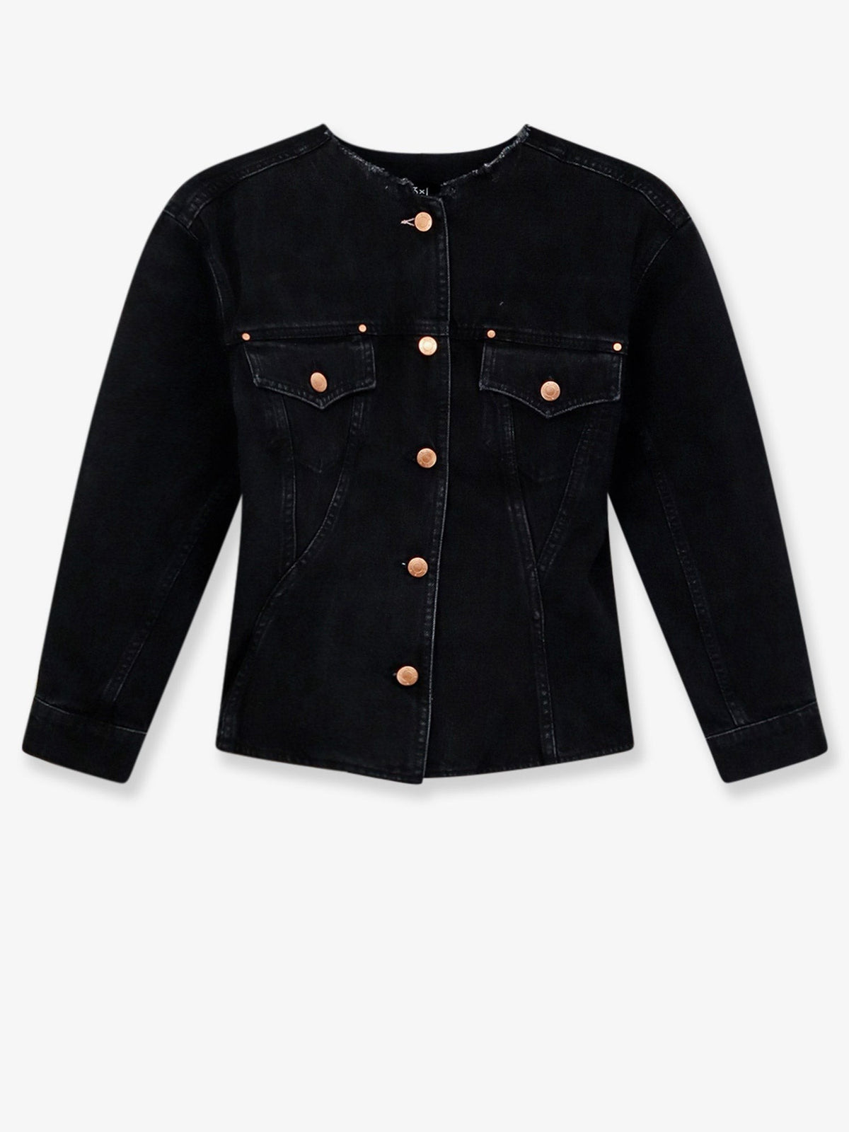 3x1 Women's Pick Dumbo Jacket in Black Denim Black