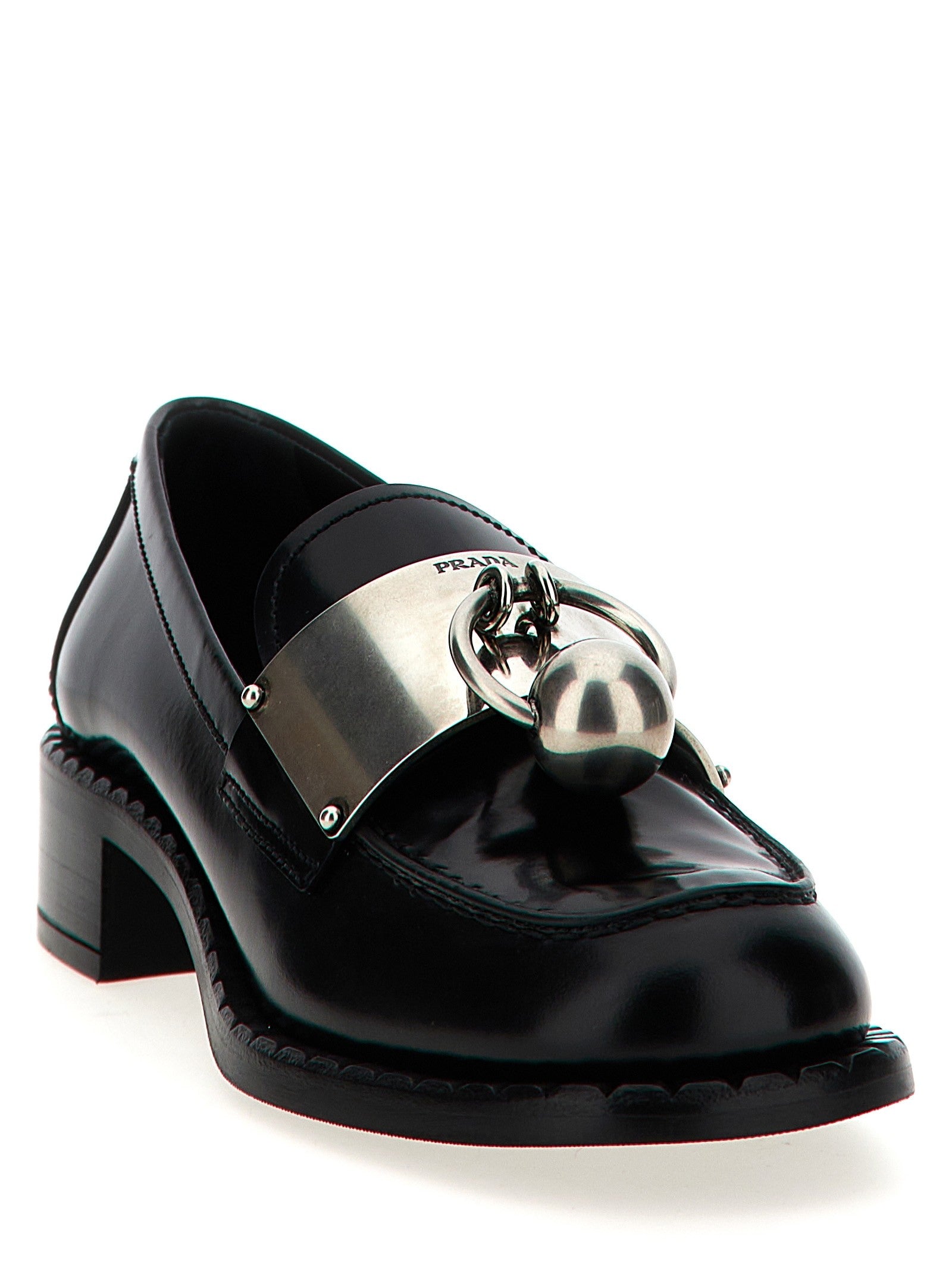 PRADA Piercing Loafers Black