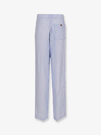 Dries Van Noten Women's Pila Cupro Trousers Blue