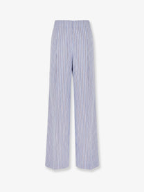 Dries Van Noten Women's Pila Cupro Trousers Blue