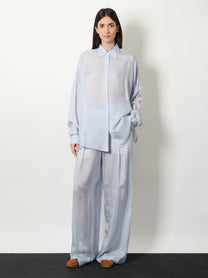 Dries Van Noten Women's Pila Cupro Trousers Blue