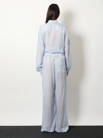 Dries Van Noten Women's Pila Cupro Trousers Blue