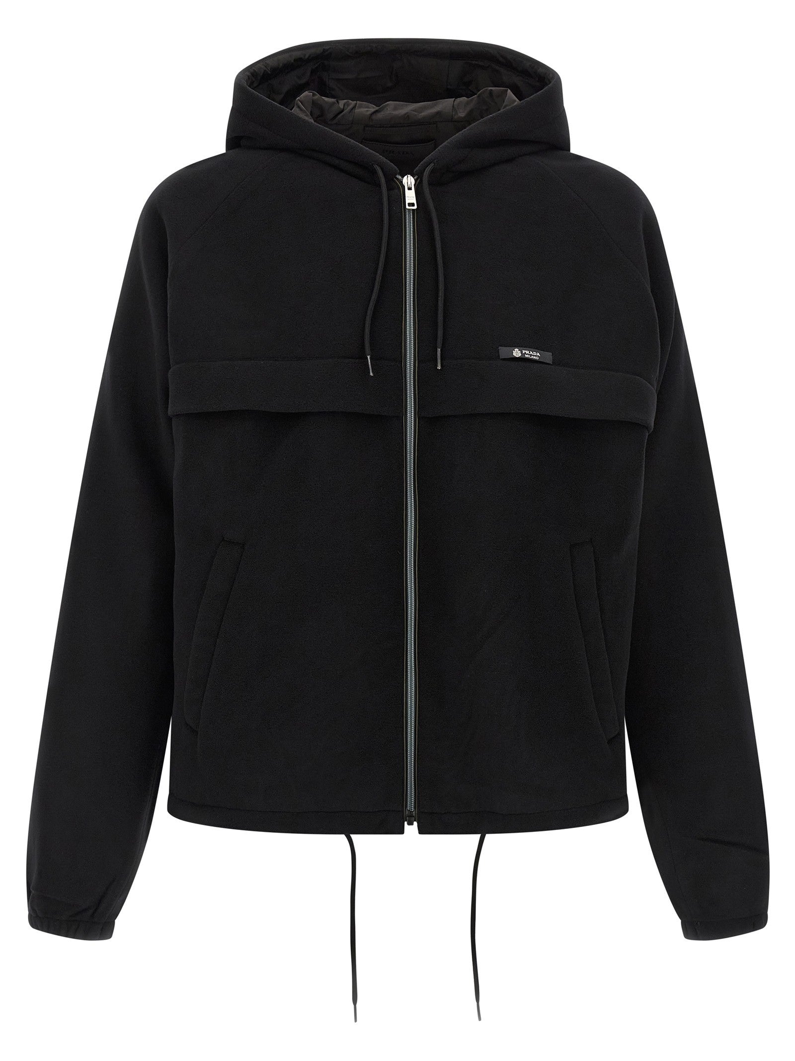 PRADA Pile Tec Hooded Jacket Black
