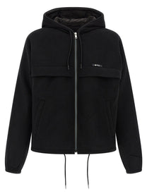 PRADA Pile Tec Hooded Jacket Black