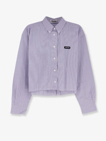 Miu Miu Women's Checkered Shirt Blue