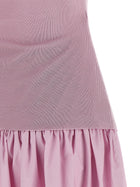 self-portrait Pink Cotton Draped Knit Midi Dress Blue, view 4