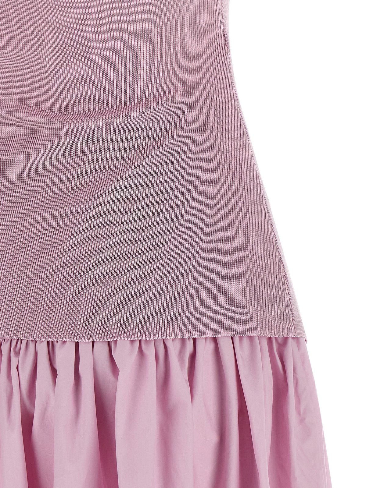 self-portrait Pink Cotton Draped Knit Midi Dress Blue, view 4